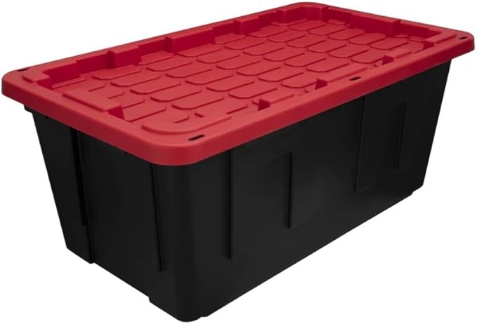 2 PCS 40 Gallon Snap Lid Plastic Storage Bin Storage Container Storage Box Stackable Design Tough Recycle Plastic Construction Lockable With Holes For Zip Ties Or Padlocks
