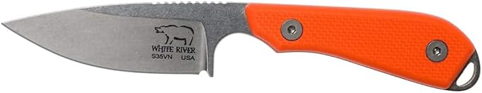 White River Knife &amp Tool Backpacker Pro Hunting Knife with Orange G10 Handle (WRM1-PRO-TOR) WRM1-TOR-1