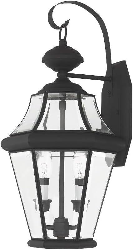 Livex Lighting 2261-91 Georgetown 2 Light Outdoor Wall Lantern Brushed Nickel