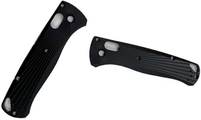 1 Pair Aluminum Alloy Scales in Black Fits for Bugout 535 Non-slip Custom Blank Handle Patch Replacement