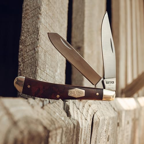 Old Timer 96OT Bearhead Trapper 2-Blade Folding Pocket Knife with Field Pick