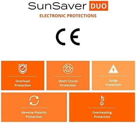 Morningstar SunSaver Duo 25A PWM Solar Charge Controller (SSD-25) - Solar Panel Regulator for Two 12V Batteries Adjustable Charge Settings Great for RVs/Boats 5 Year WTY - Designed in The USA