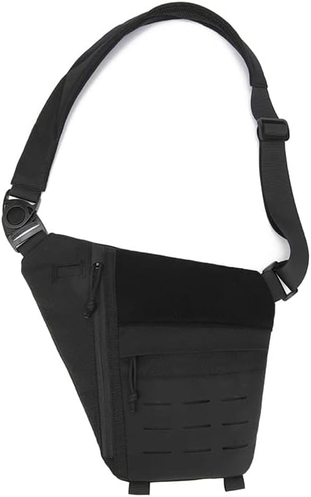 Outdoor Sports Gear Combat Hiking Pack Camouflage Kit Pouch Tactical Chest Sling Bag- Black