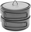 TOAKS Titanium Compact Cookset 2pcs – 800ml Pot and 400ml Pot with LidSeamless Nesting Design for Backpacking Camping and Outdoor Cooking