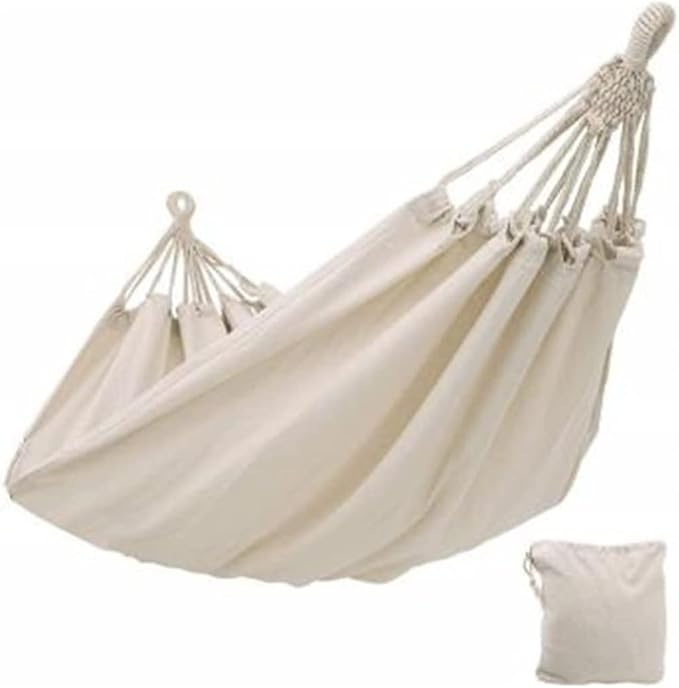 Double Hammock Outdoor Rollover Prevention Camping Canvas Hanging Swing Bed Patio Travel Hiking
