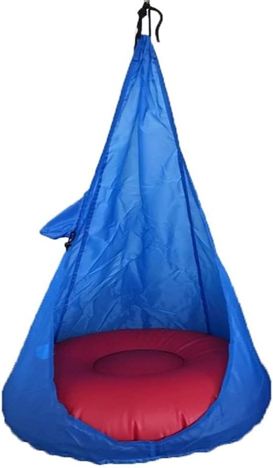 Portable Hammock Portable Home Child Hammock Chair Kids Swing Pod Single Person Outdoor Indoor All Season Hanging Seat for Backpacking Beach (Color : Blue)