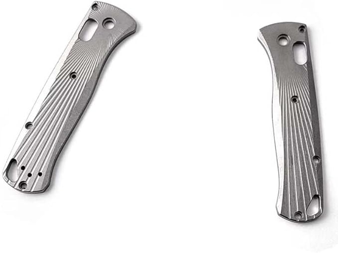 1Pair Non-slip Scales Fits for Bugout 535 Titanium Alloy Handle Patch Replacement in Stonewashed Finish