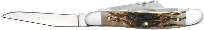 Case XX WR Pocket Knife Medium Stockman Amber Bone Handle Stainless Steel Blades Length Closed: 3 5/8 Inches