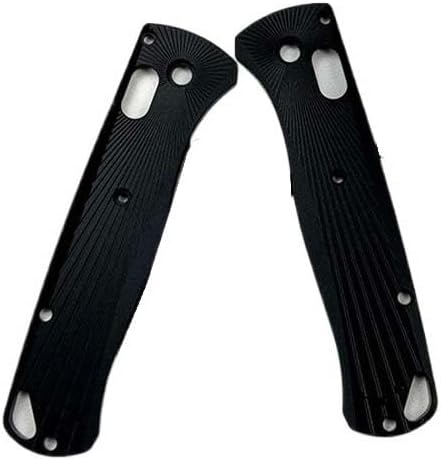 1 Pair Aluminum Alloy Scales in Black Fits for Bugout 535 Non-slip Custom Blank Handle Patch Replacement