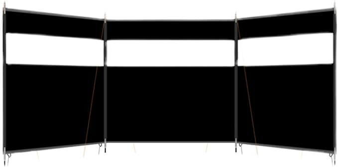 Camping WindbreaksBeach Windshield Shelter Outdoor Privacy Shield with Top Window for Garden Charcoal Grills BBQ Picnic(Black4.4m)