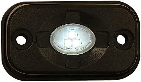 Buyers Products 1492139 Rectangular 3 Inch Wide LED Flood Light Flat Tubular and Angle Rubber Mounting Bases for Trucks Trailers and ATVs Light Bar Clear