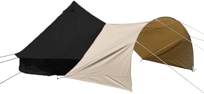 DANCHEL OUTDOOR Waterproof Bell Tent Awning 4 Season Camping Tarp – Portable Canopy Cover with Poles Lightweight Glamping Accessories Rectangle