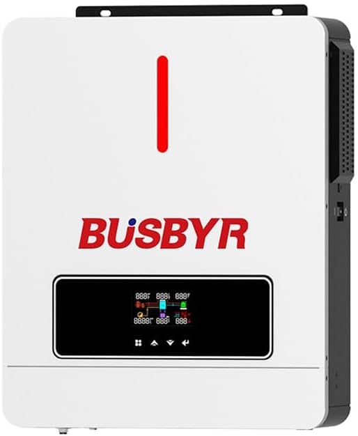 3600W Hybrid Solar Inverter All-in-One 24V to 110V/120V Pure Sine Wave with 120A MPPT Controller 98% Efficiency Off-Grid Home RV Backup by Busbyr