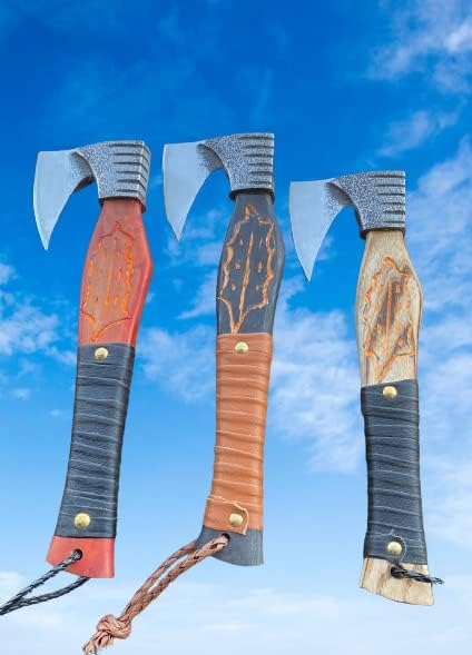 3pcs Set - Throwing Axes and Tomahawks Axes 12 Size Each Wood Handle Best for Camping and Throwing for Men