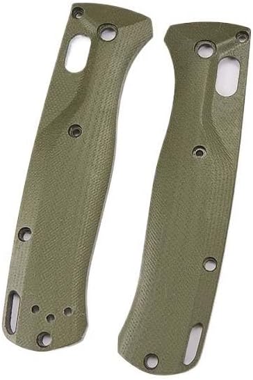 1 Pair G10 Scales Fits for Bugout 535 Non-slip Handle Patch Blank DIY Replacement in Green
