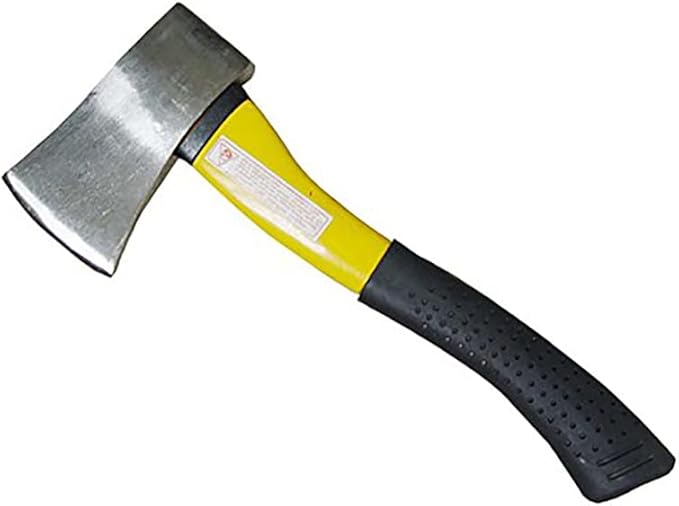 Voyager Tools Carbonized Steel Camping Axe with Comfortable Fiber Glass Handle Durably Built for Long Lasting Performance