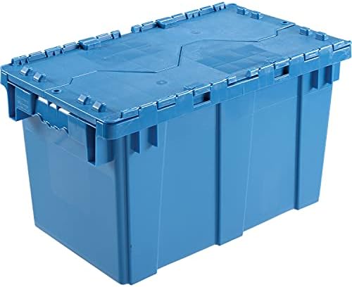 Global Industrial Distribution Container With Hinged Lid 22-3/8x13x13 Blue