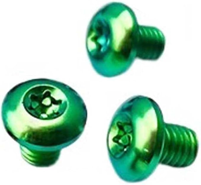 3PCS T10 Torx Screws Fit for Pocket Knife Handle Titanium Scales Handle Screws with M3.5 Thread(Green)