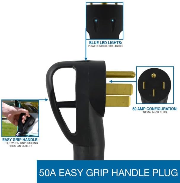 Conntek GIB1450-025 Duo-Rain Seal 50Amp Power Inlet Box and Temp Power Cord Combo Kit 25 Feet