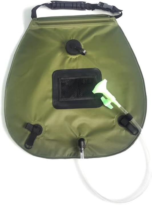 Solar Shower Bag 5 gallons 20L Solar Heating Camping Bath Bag Large Capacity Water Storage Bath Removable HoseOn Off Switchable Shower Head for Traveling Beach Swimming Hiking