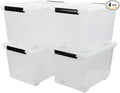 4-Pack Clear Plastic Storage Bins with Lid 42 L Large Plastic Storage Box