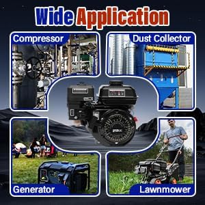 7.5 HP 4 Stroke Gas Engine 210CC Pull Start Petrol Engine Replaces Compatible for Honda GX160 Air Cooled Single Cylinder OHV Gas Engine Motor for Cleaning Machines (Black)