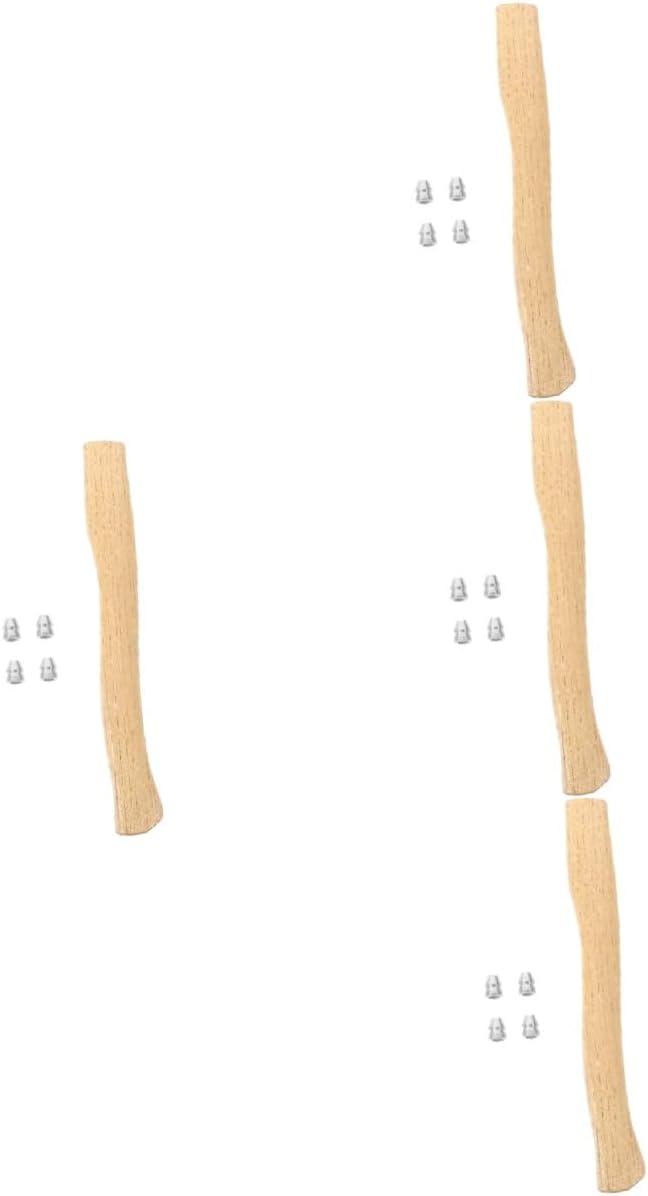 BESPORTBLE 4sets Replacement Handle for Axe Wooden Hatchet Handle for Hiking Hunting and Outdoor Activities Smooth and Safe to Use