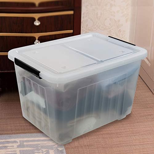 4-Pack Clear Plastic Storage Bins with Lid 42 L Large Plastic Storage Box