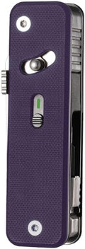ROXON S503G 9 in 1 Mini Multi Tool EDC Pocket Knife Multitool with G10 HandleScissorsScrewdriverThreaderAwl Flat ScrewdriverRulerTweezers for Outdoors Fishing CampingGifts for Men (Purple)
