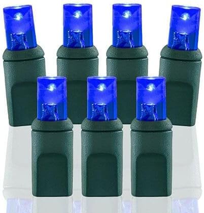 Pro Christmas LED Christmas Lights – 70 Count Wide Angle Conical String Lights – Professional Grade Indoor/Outdoor Commercial Holiday Light Set for Trees Bushes &amp Décor – Blue