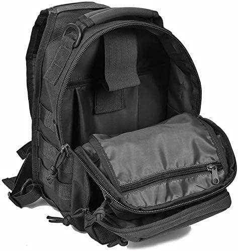 REEBOW GEAR Tactical Sling Bag for Men Military Single Shoulder Backpack Outdoor EDC Range Pack (Black)