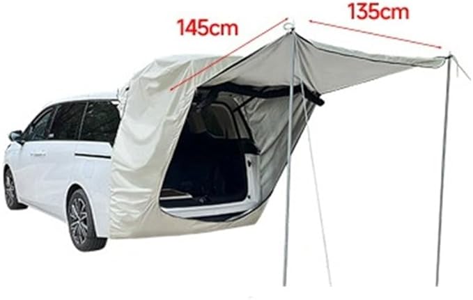 Car Side Awning Tent for SUV MPV Camping with Double Layer Mesh Design Waterproof 210D Oxford Fabric Outdoor Shelter Sunshade Canopy with Storage Bag