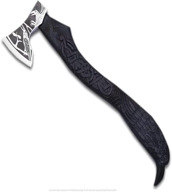 Glorius Craft Raven Crow Norse Mythology Viking Raven Skull Hatchet Firewood Cutting Axe Raven Viking Gifts Camping Hatchet Tomahawks Bearded Axe Valentines Day Gift for Him