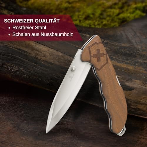 Victorinox Evoke Swiss Army Knife Featuring a Foldable Blade with Thumb Stud and Lockback Mechanism