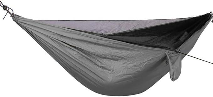 Portable Hammock Standhammock FrameElasticated Automatic Quick-open Ultra-light Nylon with Mosquito Net Hammock Suitable for Travelling and Camping(Gray) Grey