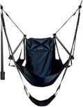 Green Eggs and Hammocks Con2our Dual-Point Hammock Chair with Adjustable Footrest Armrests Pillow and Drink Holder Black