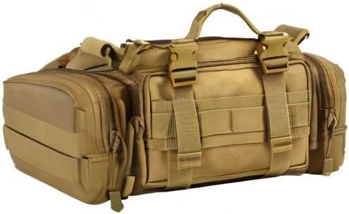 UNISTRENGH Utility 3P Military Tactical Duffle Waist Bags MOLLE Assault Shoulder Backpack Multifunction EDC Pouches Heavy Duty Fanny Packs (Brown)