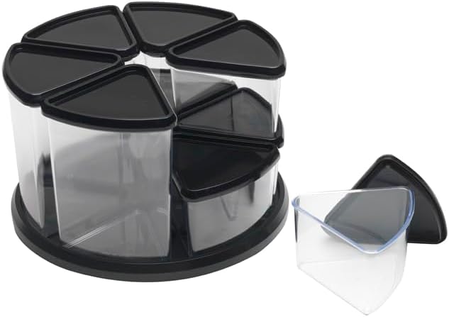DEFLECT-O Carousel Organizer Set 3 and 6 Canisters (39010104) blackclear