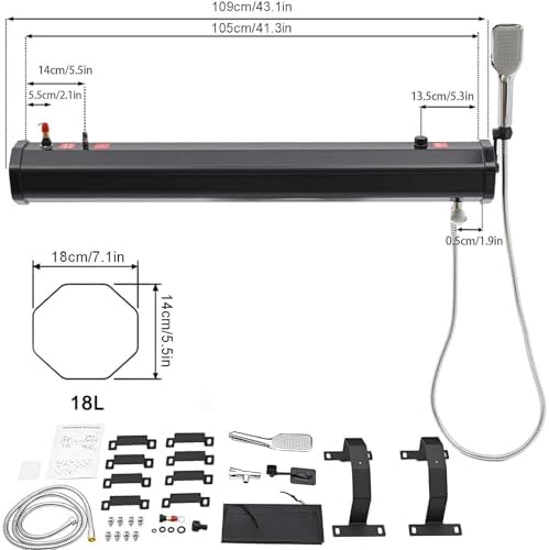 30L Portable Solar Camping Shower Kit - Roof Rack Overlanding Off-Road Shower for Outdoor Caravan Hiking &amp Beach Travel - Large Capacity Clean Water Solution