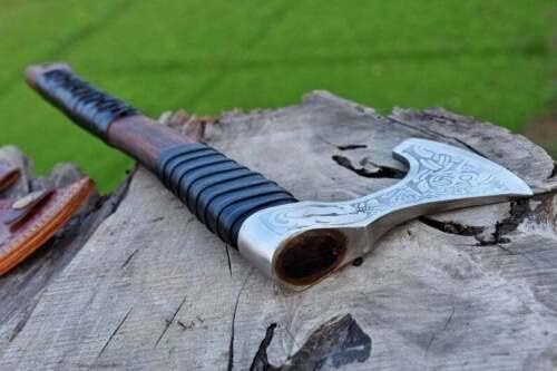Handmade Carbon Steel Viking Axe for Hunting Bearded Camping Axe Outdoor Camping Axe