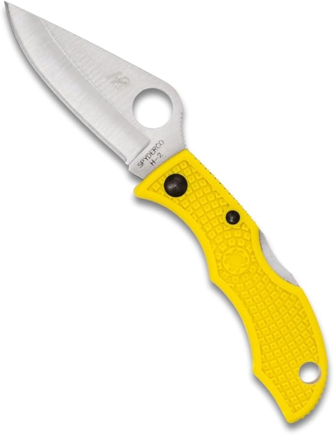 Spyderco Ladybug 3 Salt Folding Pocket Knife with 1.9 H-2 Steel Blade and FRN Handle - EDC Knife for Men and Women Perfect for Hunting Tactical Camping Survival Hiking - PlainEdge - LYLP3