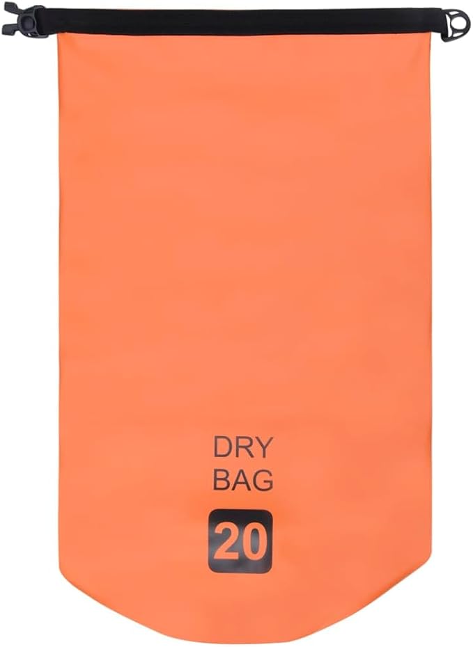 Waterproof Dry Bag Orange 5.3 gal PVC Backpack for Boating Surfing Outdoor Gear Storage Lightweight Durable Sack with Adjustable Shoulder Straps Protects Valuables