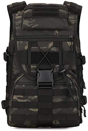 40L Tactical Military Molle Backpack Water&ampAbrasion Resistant Outdoor Hunting Trekking Bag (Black scorpion Camouflage)