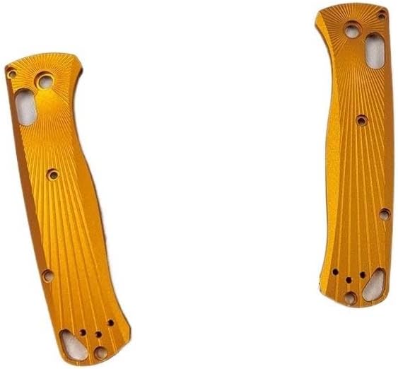 2-Piece Pair Aluminum Alloy Scales in Gold Fits for Bugout 535 Custom CNC Blank Handle Patch Replacement