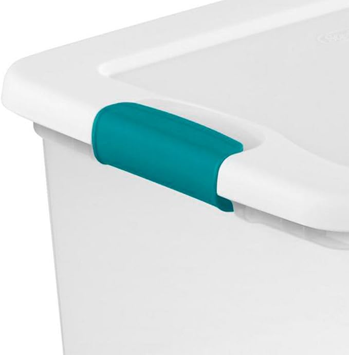 For Sterilite 25 Quart Latching Storage Box Stackable Bin with Latch Lid 6 Pack