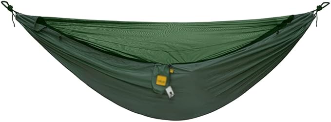 Portable Hammock Camping Hammock Double Portable Hammock Lightweight Nylon Parachute Hammocks for Patio Backyard （Expanded size: 270* 140cm） for Backpacking Beach ( Color : Dark green Size : 270*140