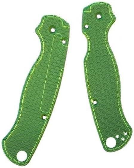 2-Piece Pair Non-slip Acrylic Scales Handle Patch Replacement in Green Fits for Paramilitary 2 C81