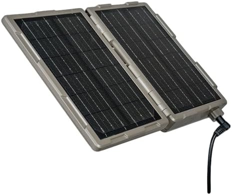 Tactacam Reveal Folding Solar Panel – 7.2W Output Built-in Lithium Battery Powers Trail Cameras Compatible with Reveal &amp Defend Cams Portable Design 12V/2A Output