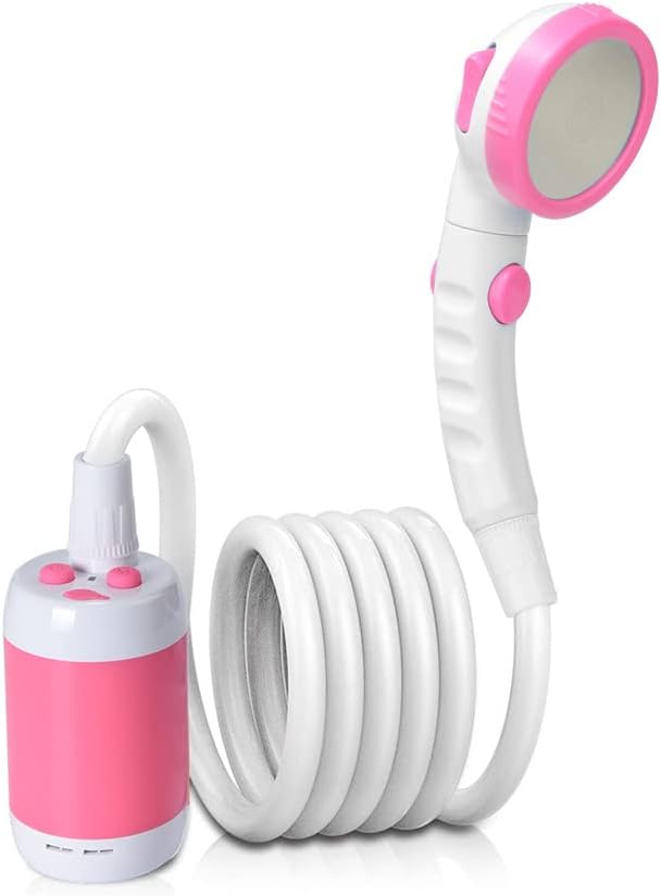 ACAGALA Outdoor Camping Shower Portable Electric Shower Pump IPX7 Waterproof &amp 5000mAh Rechargeable Battery Powered for Camping Hiking Backpacking Travel Beach Pet Watering