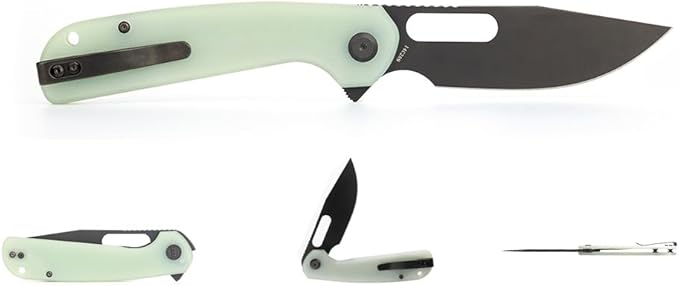 LIONGMAH Folding Pocket Knife Outdoor Activities Survival Hiking Tool 3.75Blade G10 Handle Liner Lock Reversible Pocket Clip for Everyday Carry Designed in the USA (Left-handed version)